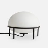 Modern Opal Glass Pump Table Lamp with Steel Frame for Office and Home Decor