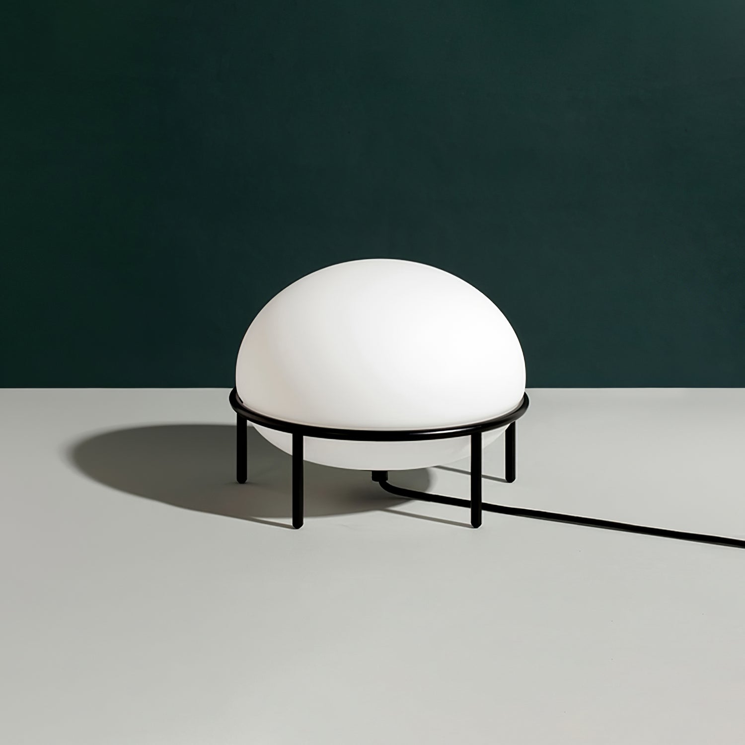 Modern Opal Glass Pump Table Lamp with Steel Frame for Office and Home Decor
