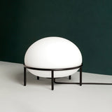Modern Opal Glass Pump Table Lamp with Steel Frame for Office and Home Decor