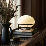 Modern Opal Glass Pump Table Lamp with Steel Frame for Office and Home Decor