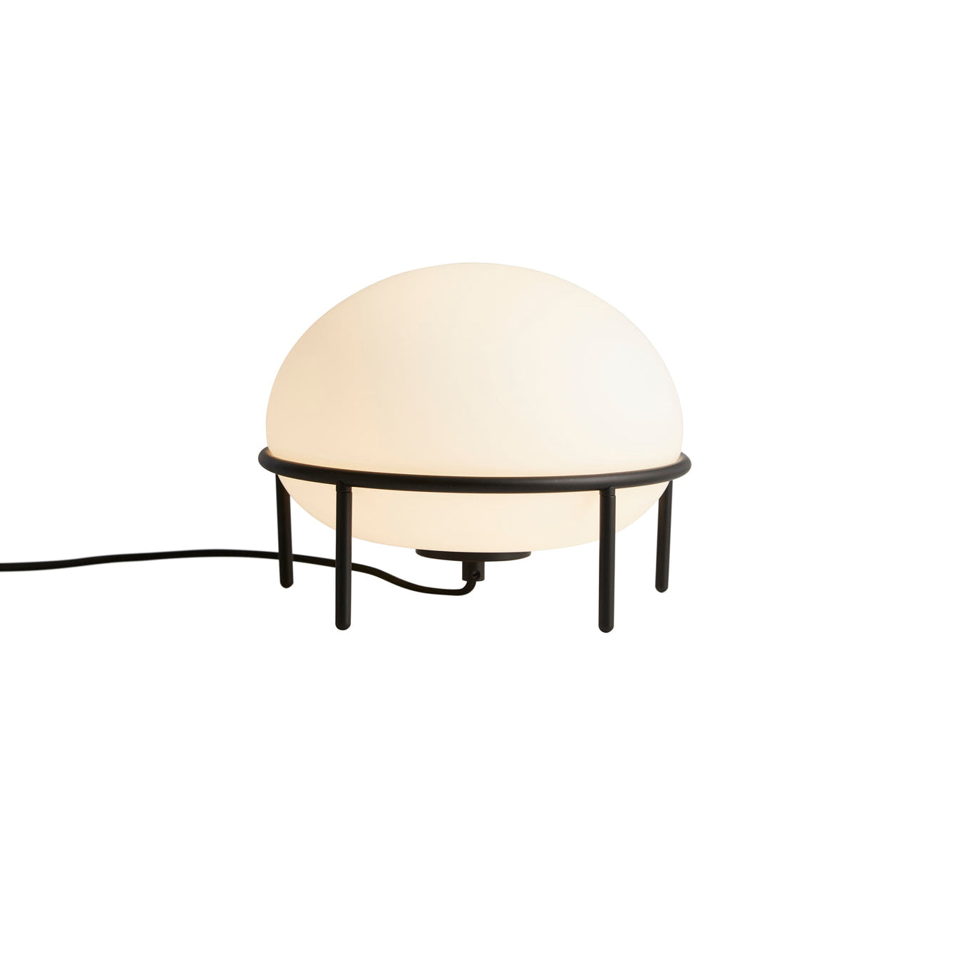 Modern Opal Glass Pump Table Lamp with Steel Frame for Office and Home Decor
