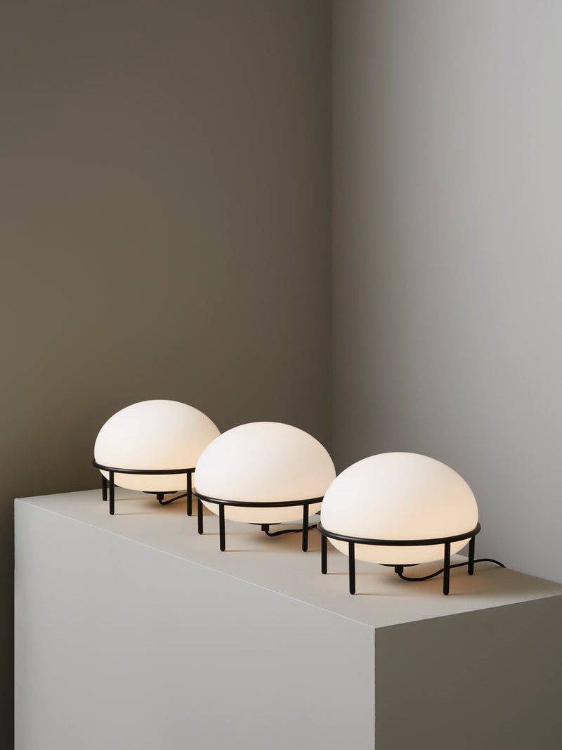 Modern Opal Glass Pump Table Lamp with Steel Frame for Office and Home Decor