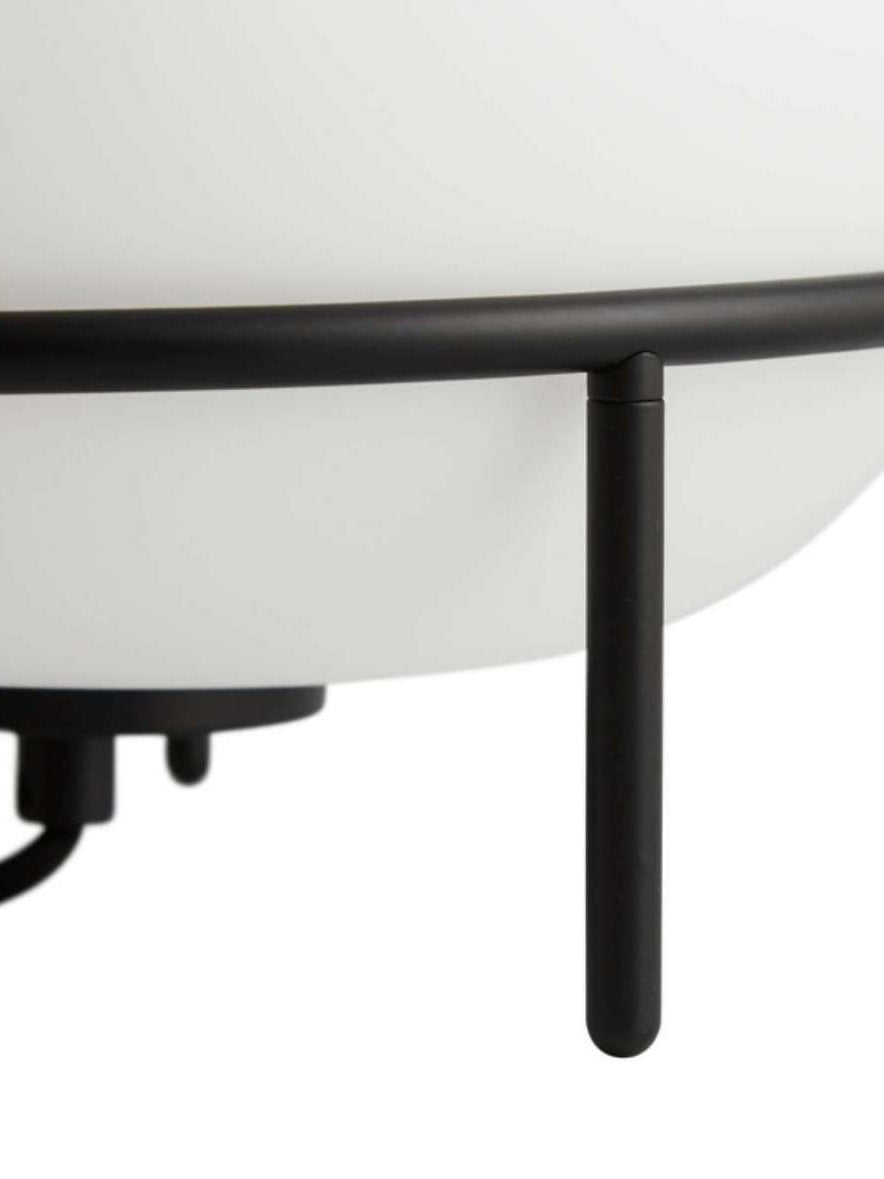 Modern Opal Glass Pump Table Lamp with Steel Frame for Office and Home Decor