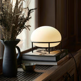 Modern Opal Glass Pump Table Lamp with Steel Frame for Office and Home Decor