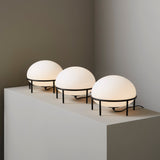 Modern Opal Glass Pump Table Lamp with Steel Frame for Office and Home Decor