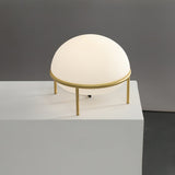 Modern Opal Glass Pump Table Lamp with Steel Frame for Office and Home Decor