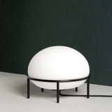 Modern Opal Glass Pump Table Lamp with Steel Frame for Office and Home Decor