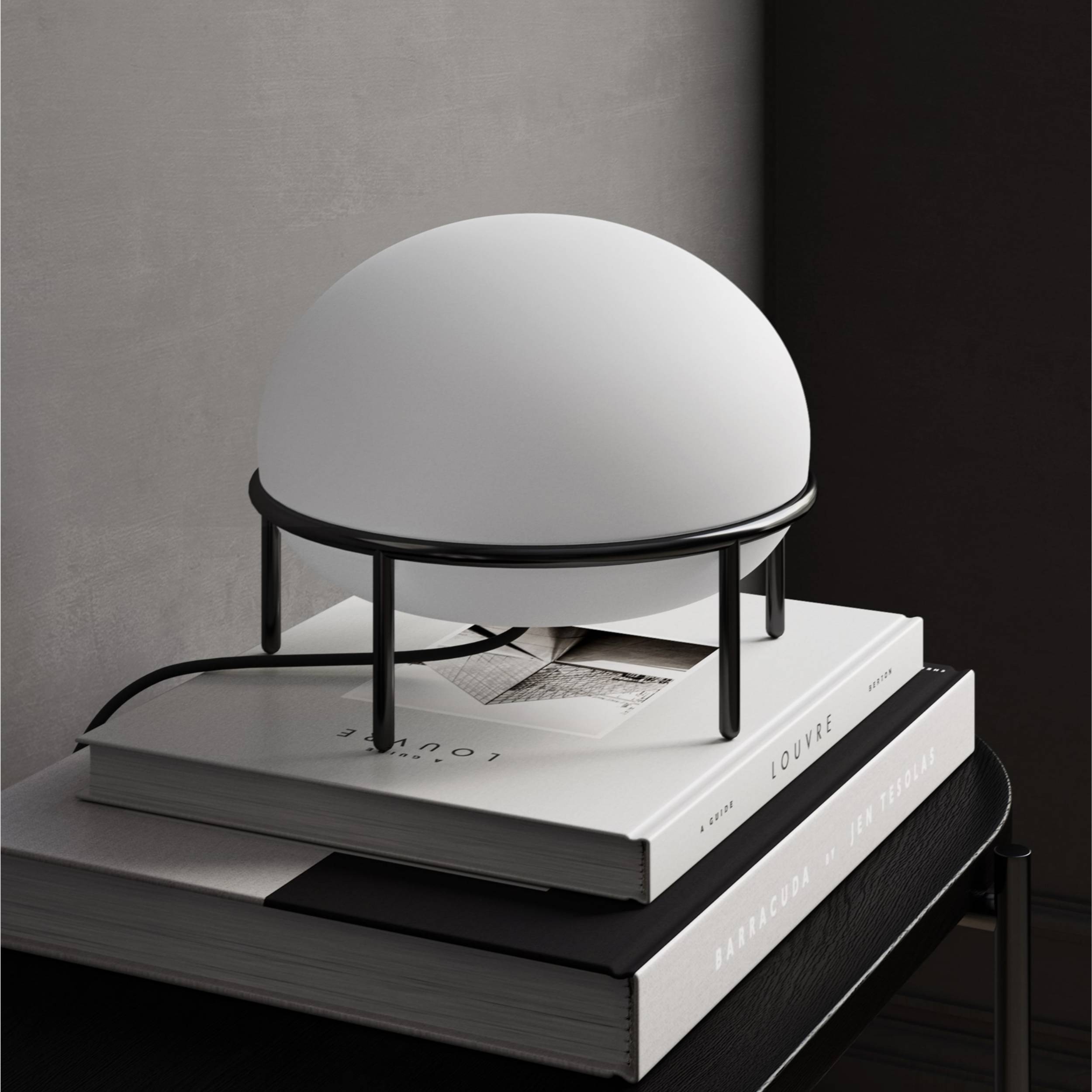 Modern Opal Glass Pump Table Lamp with Steel Frame for Office and Home Decor