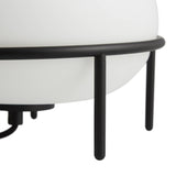Modern Opal Glass Pump Table Lamp with Steel Frame for Office and Home Decor