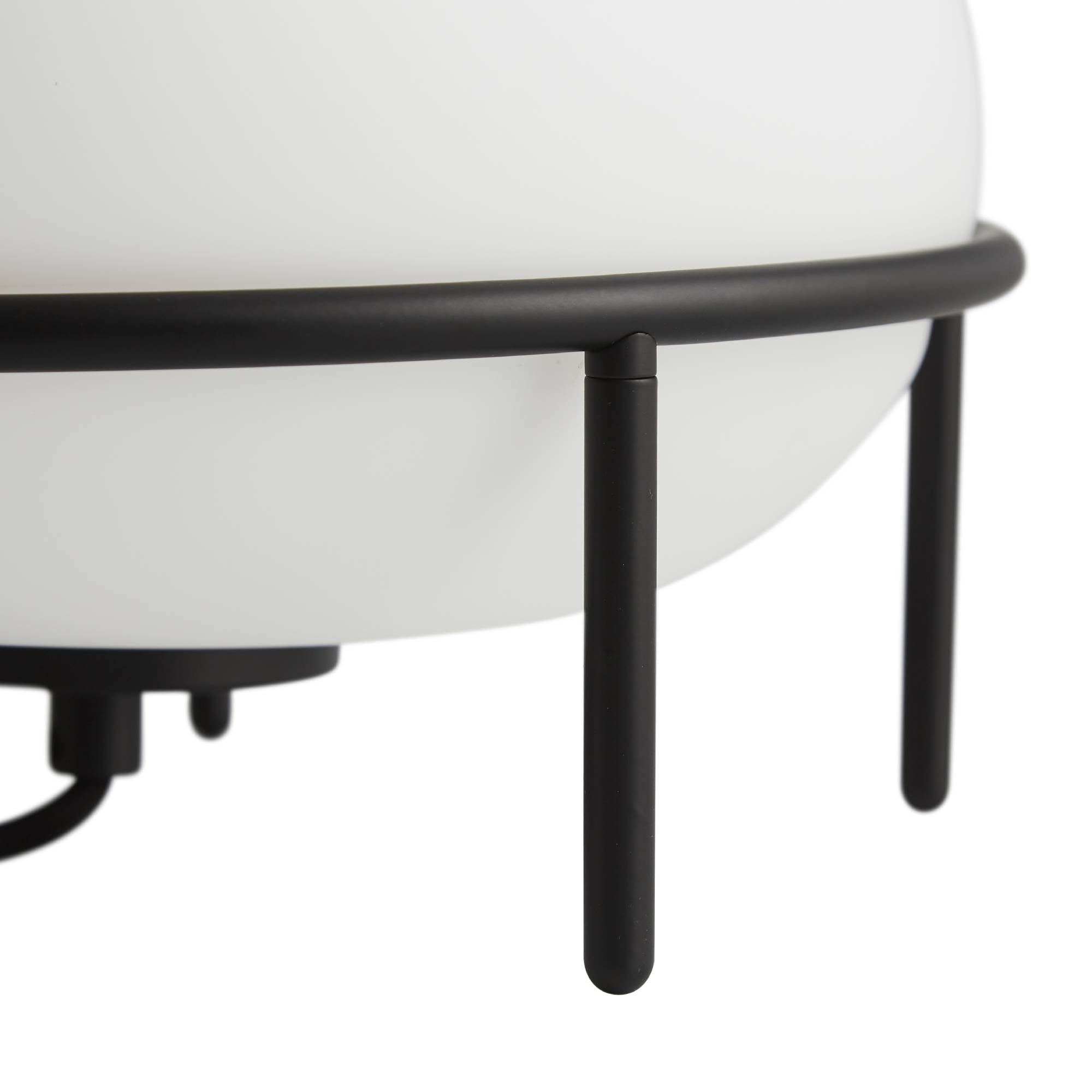 Modern Opal Glass Pump Table Lamp with Steel Frame for Office and Home Decor