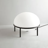 Modern Opal Glass Pump Table Lamp with Steel Frame for Office and Home Decor
