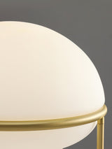 Modern Opal Glass Pump Table Lamp with Steel Frame for Office and Home Decor