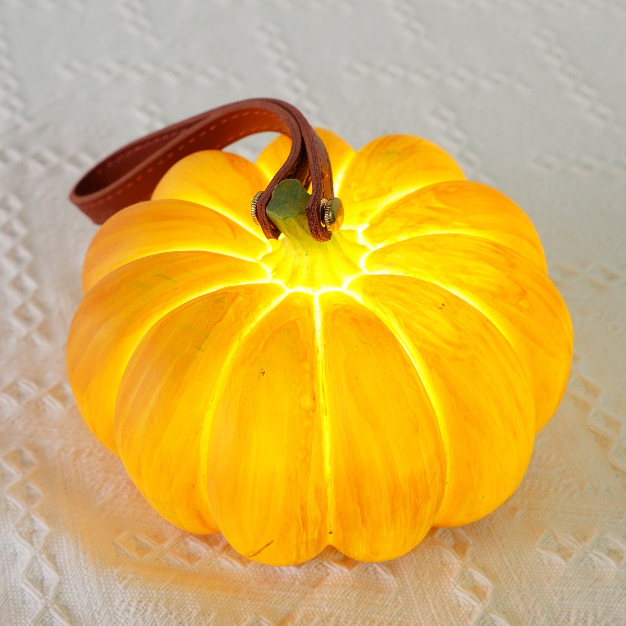 Rechargeable Portable Pumpkin Table Lamp LED Battery Operated Resin Desk Light