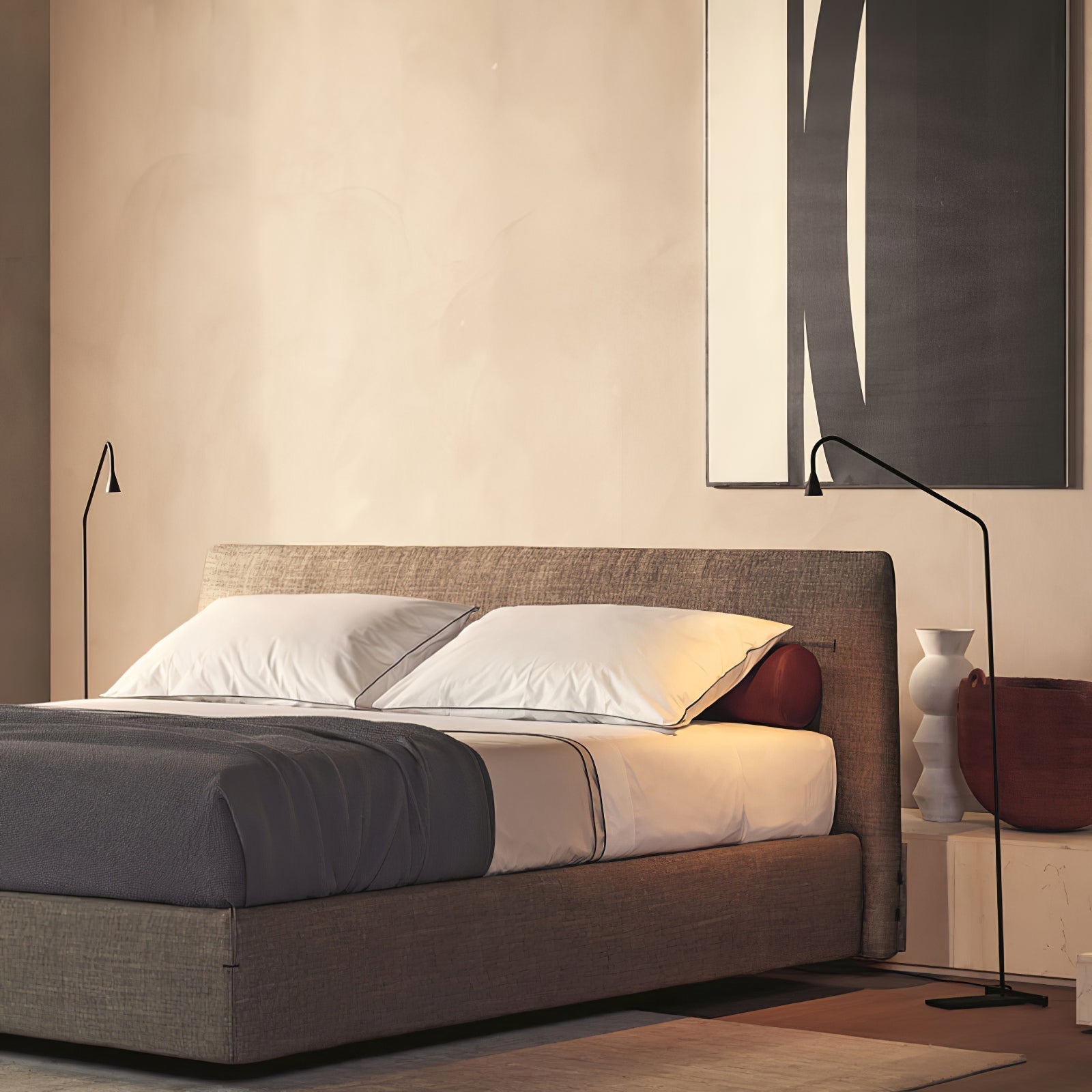 Modern Geometric Architectural Metal Standing Floor Lamp for Contemporary Living Spaces