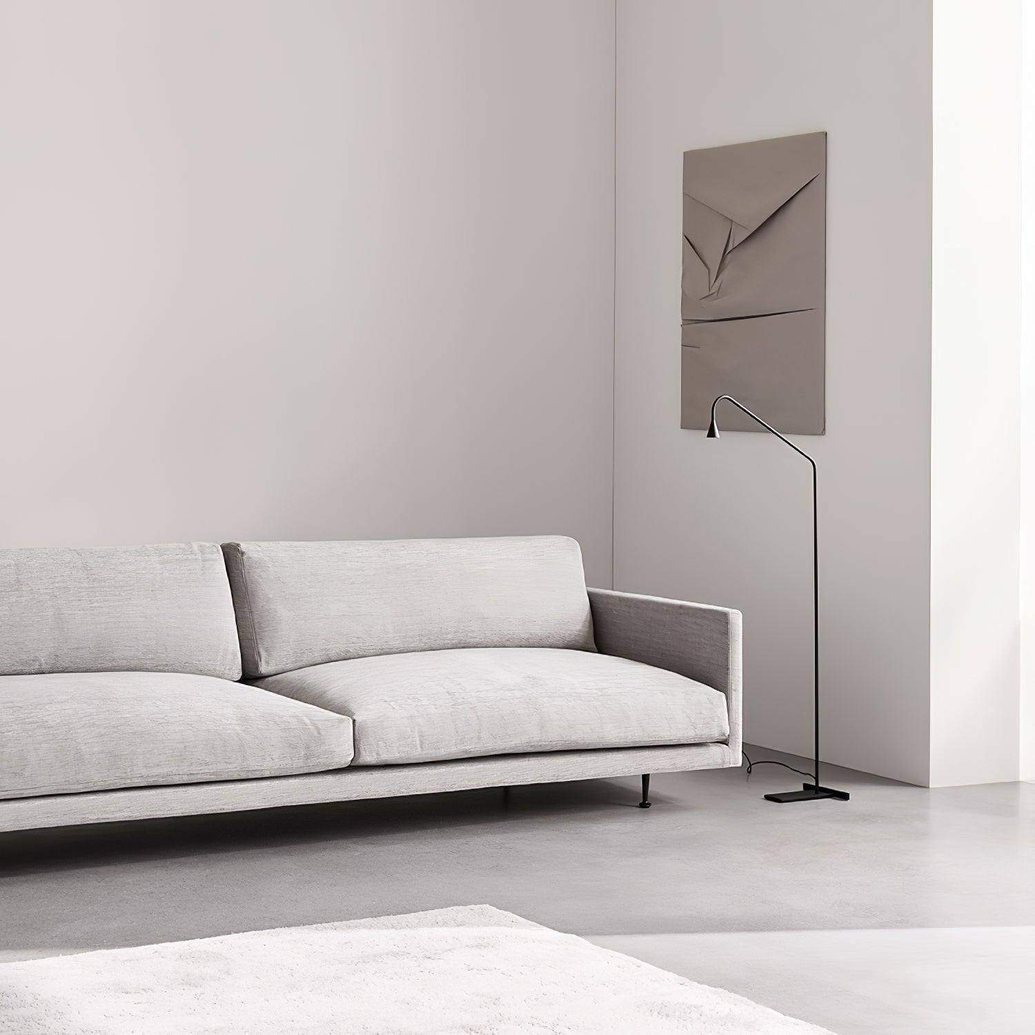 Modern Geometric Architectural Metal Standing Floor Lamp for Contemporary Living Spaces