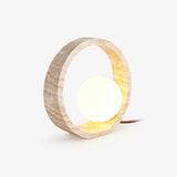 Modern Geometric Travertine Table Lamp Q Circle Portable Indoor Lighting for Bedside
