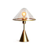 Modern Gold Mushroom Desk Lamp with Elegant Glass Shade and Brass Finish