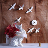 Whimsical Rabbit Animal Figurine Table Lamp with Ruffle Collar and LED Illumination for Modern Interiors