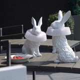Whimsical Rabbit Animal Figurine Table Lamp with Ruffle Collar and LED Illumination for Modern Interiors