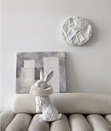 Whimsical Rabbit Animal Figurine Table Lamp with Ruffle Collar and LED Illumination for Modern Interiors