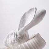 Whimsical Rabbit Animal Figurine Table Lamp with Ruffle Collar and LED Illumination for Modern Interiors