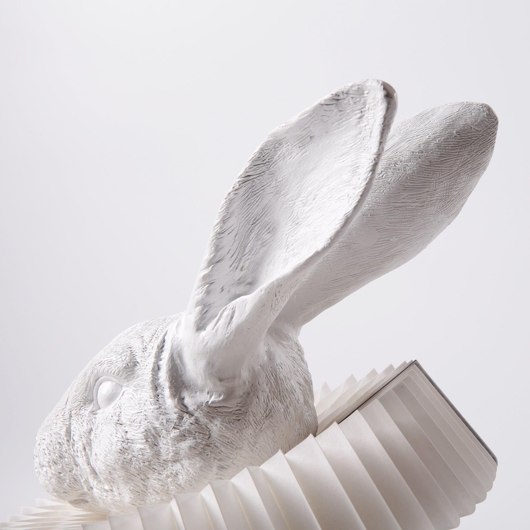 Whimsical Rabbit Animal Figurine Table Lamp with Ruffle Collar and LED Illumination for Modern Interiors