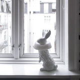 Whimsical Rabbit Animal Figurine Table Lamp with Ruffle Collar and LED Illumination for Modern Interiors