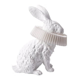 Whimsical Rabbit Animal Figurine Table Lamp with Ruffle Collar and LED Illumination for Modern Interiors