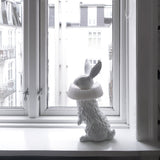 Whimsical Rabbit Animal Figurine Table Lamp with Ruffle Collar and LED Illumination for Modern Interiors