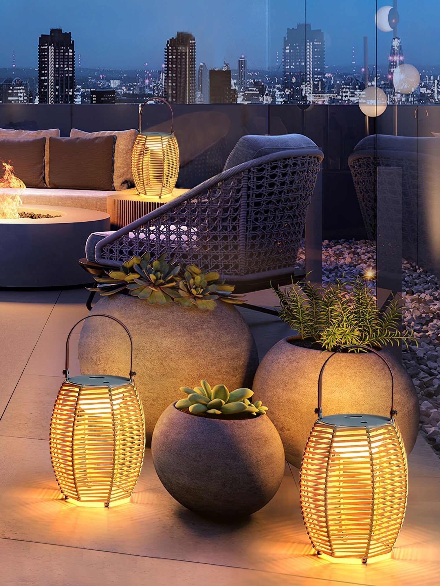 Modern Rechargeable LED Lantern Table Lamp Waterproof Outdoor Portable Task Light