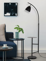Rani Modern Tall Floor Lamp with Integrated Marble Tray and Metal Frame