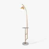 Rani Modern Tall Floor Lamp with Integrated Marble Tray and Metal Frame