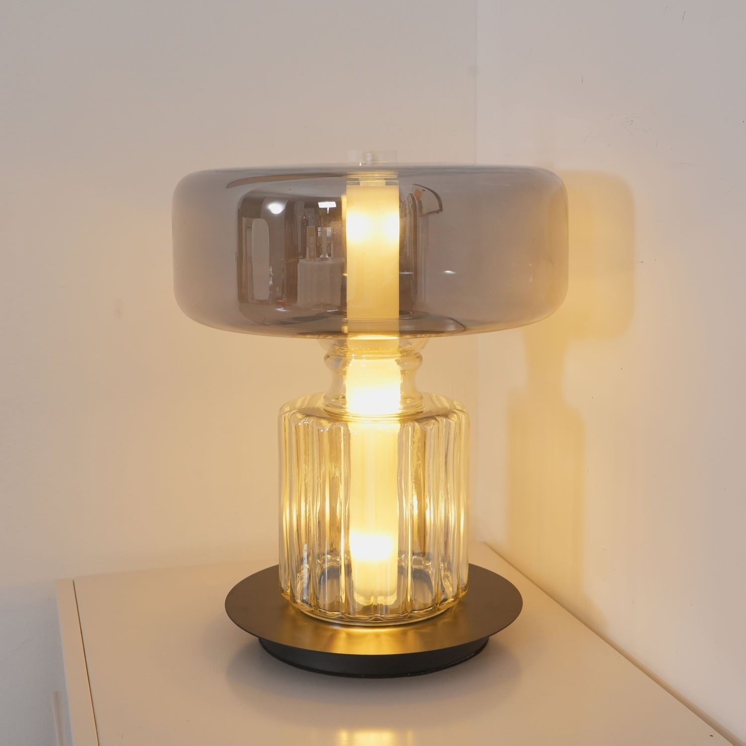 Rapanui Hand Blown Glass Table Lamp with Touch Sensor and Integrated LED Lighting