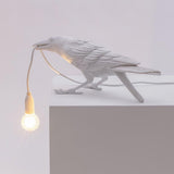 Artistic Raven Bird Table Lamp Resin Sculpture Desk Light with Edison Bulb Socket