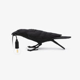 Artistic Raven Bird Table Lamp Resin Sculpture Desk Light with Edison Bulb Socket