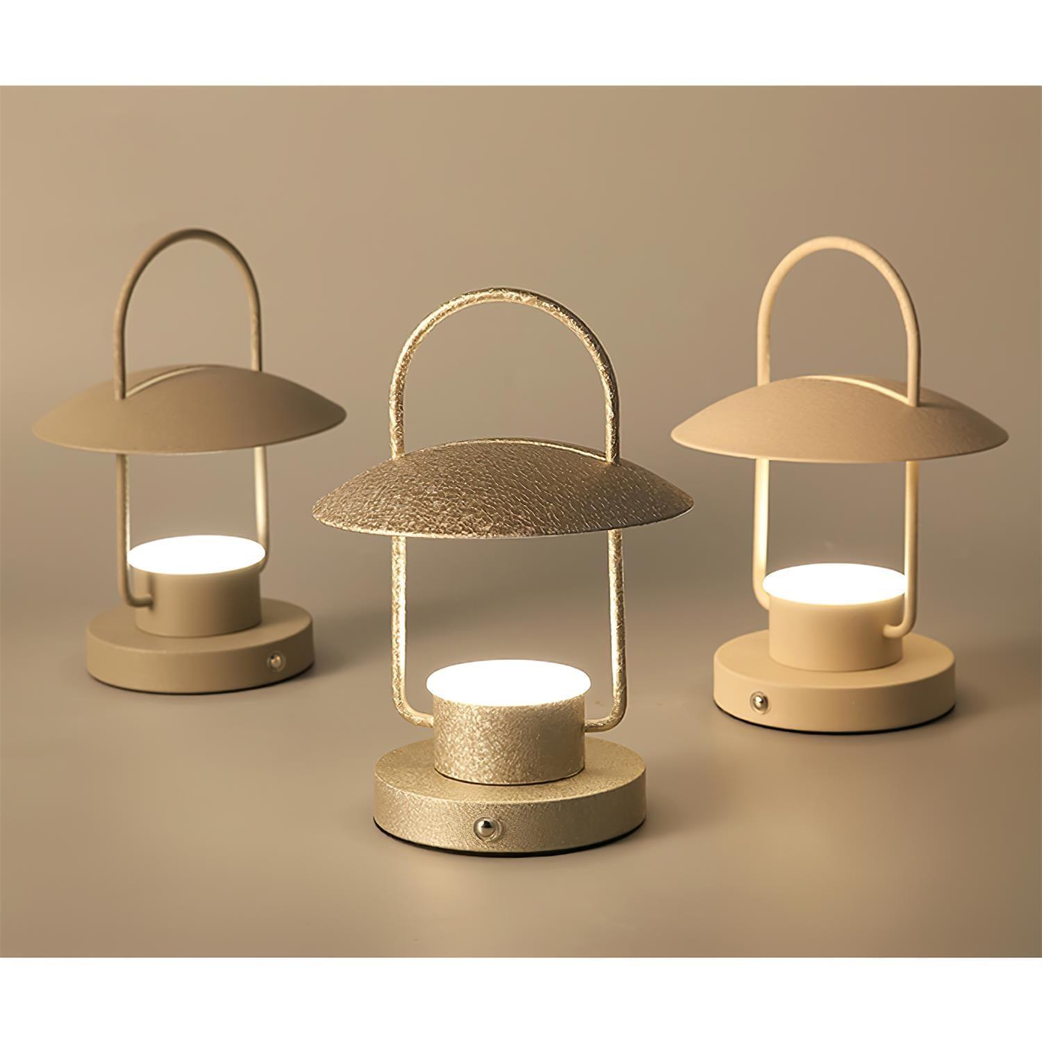 Portable Rechargeable LED Accent Lamp with Metal Shade for Modern Indoor Lighting