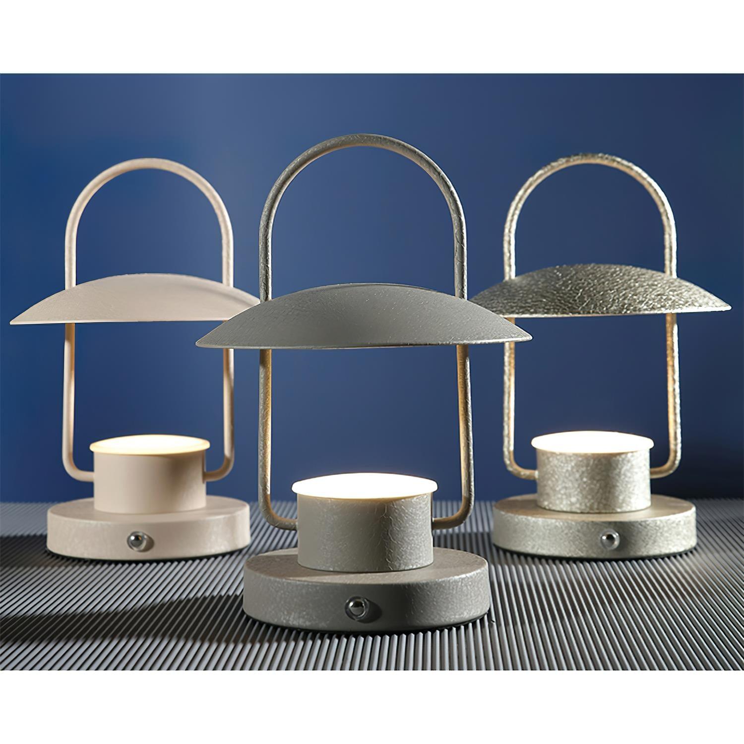Portable Rechargeable LED Accent Lamp with Metal Shade for Modern Indoor Lighting