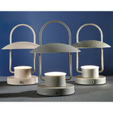 Portable Rechargeable LED Accent Lamp with Metal Shade for Modern Indoor Lighting