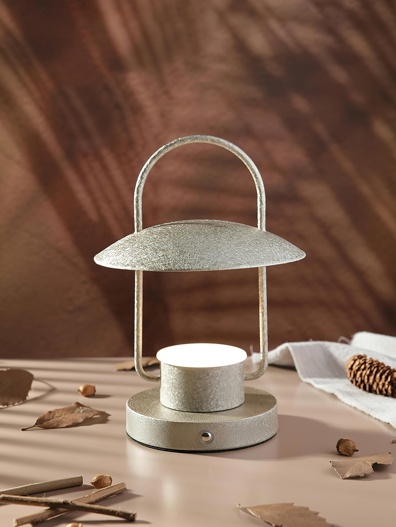 Portable Rechargeable LED Accent Lamp with Metal Shade for Modern Indoor Lighting