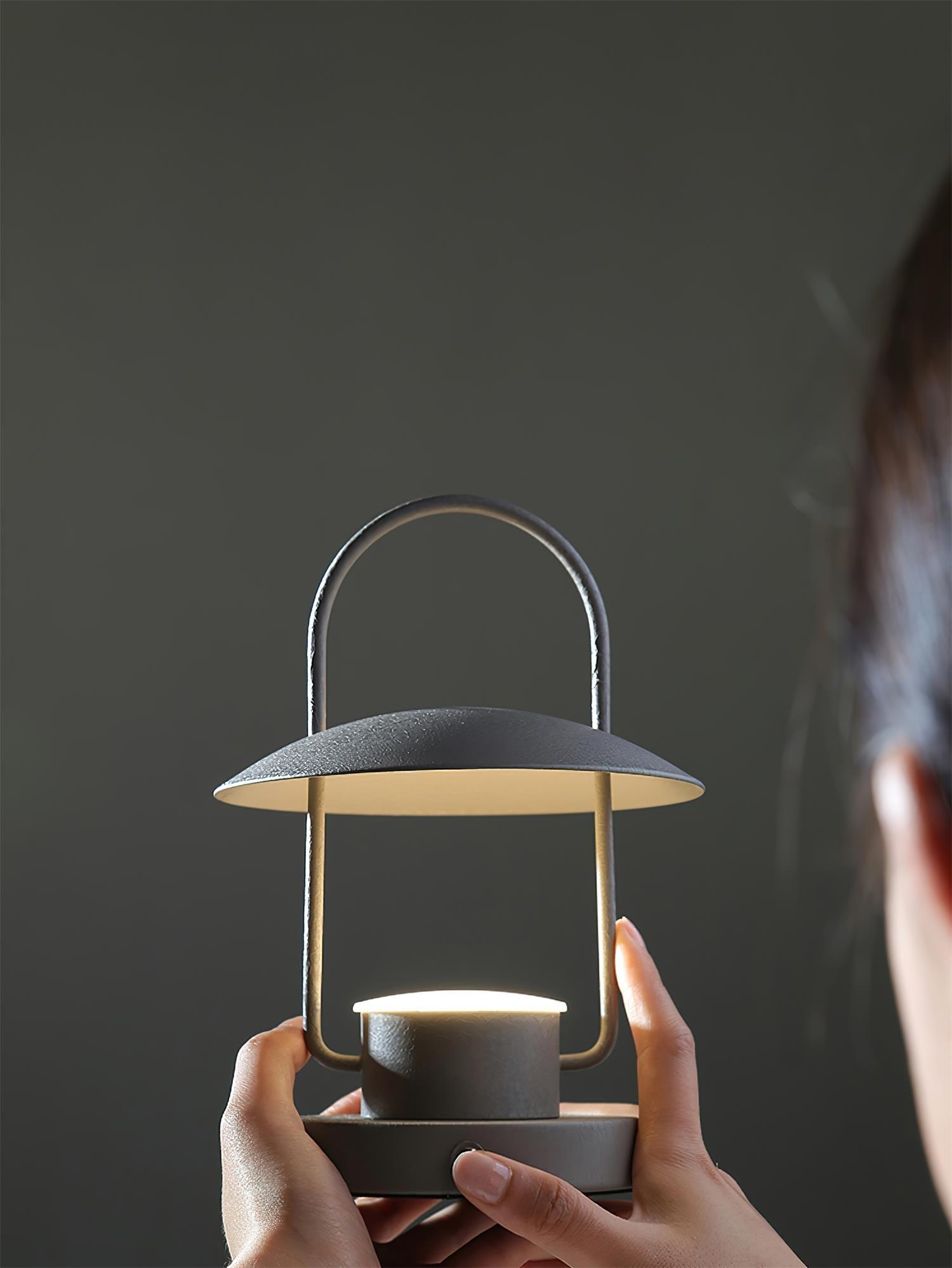 Portable Rechargeable LED Accent Lamp with Metal Shade for Modern Indoor Lighting