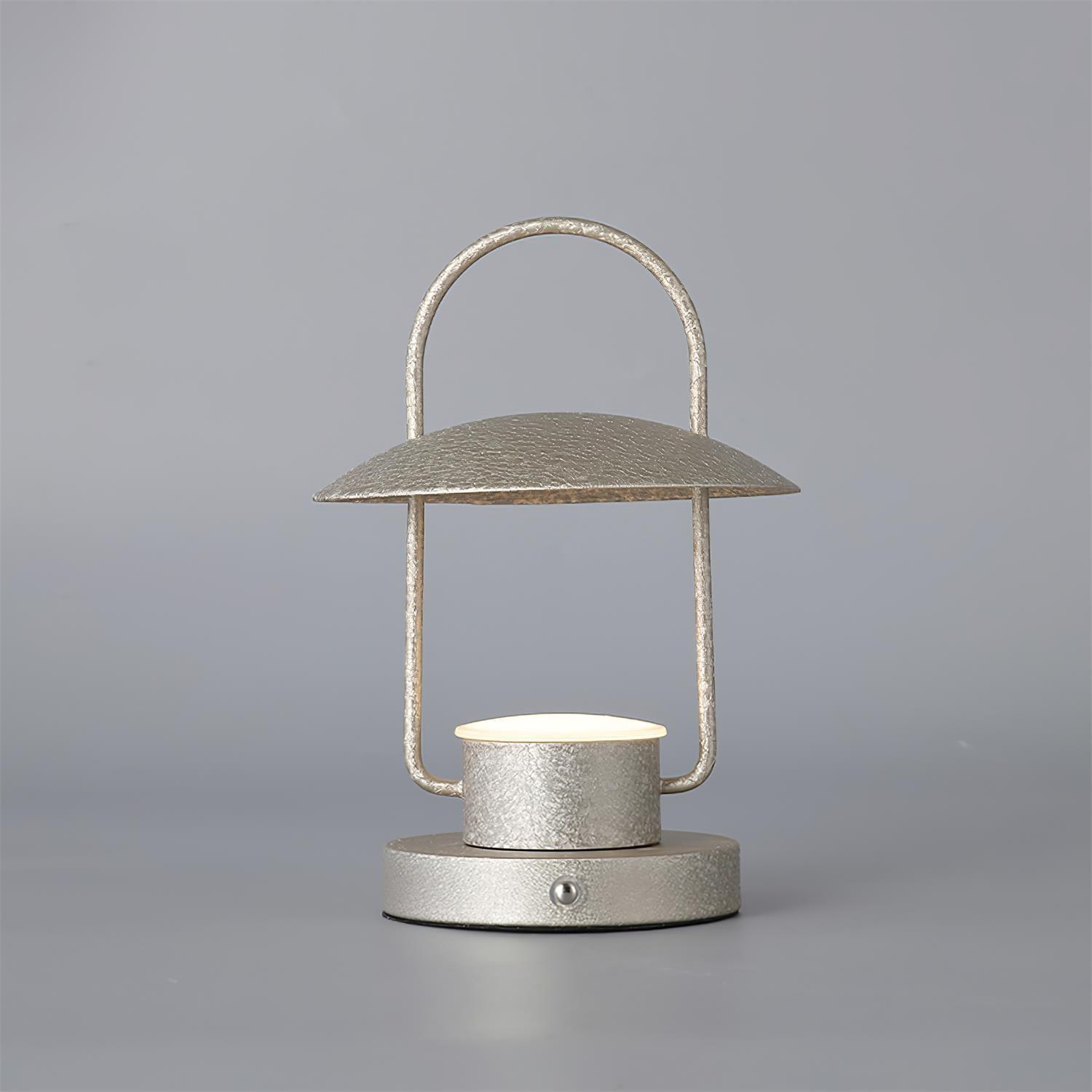 Portable Rechargeable LED Accent Lamp with Metal Shade for Modern Indoor Lighting