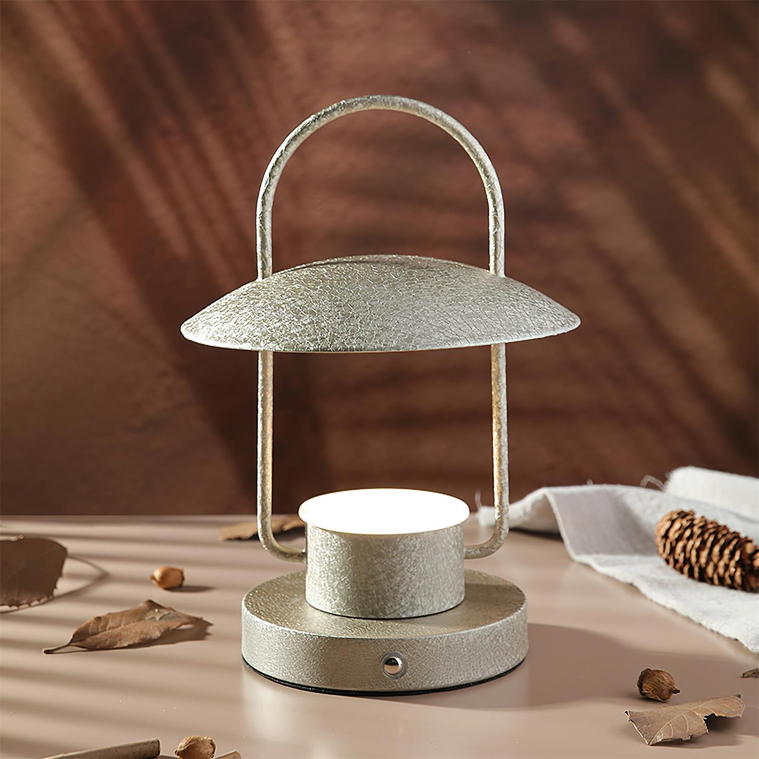 Portable Rechargeable LED Accent Lamp with Metal Shade for Modern Indoor Lighting