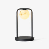 Geometric Alabaster Accent Desk Lamp with Downward Spotlight for Indoor Decor