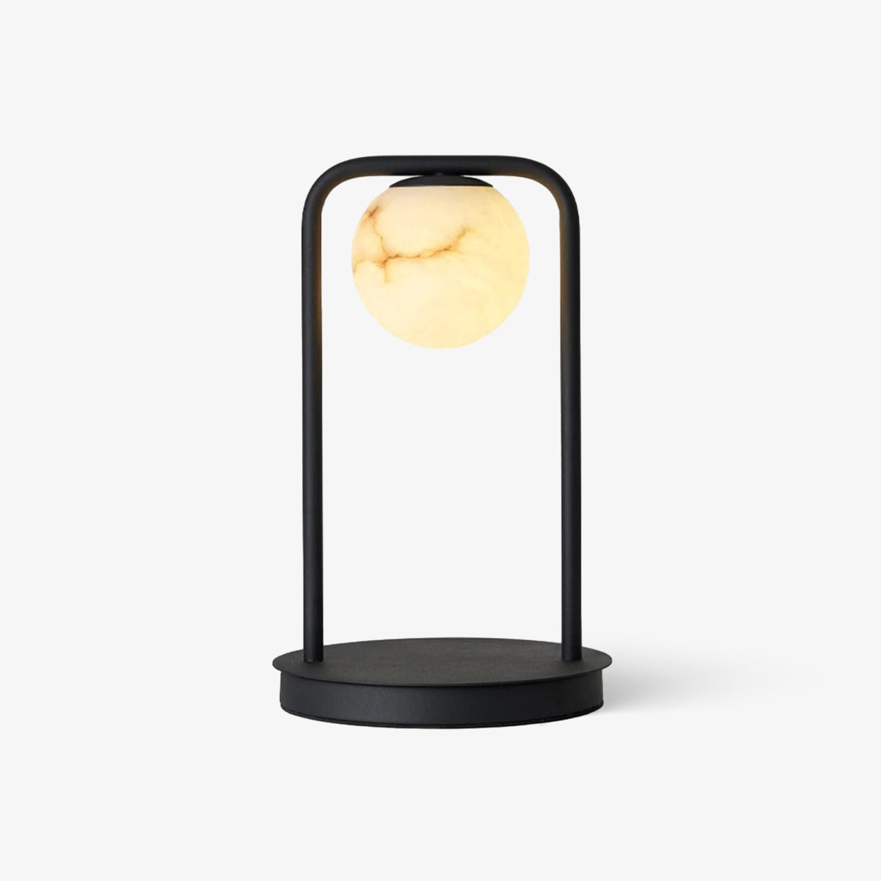 Geometric Alabaster Accent Desk Lamp with Downward Spotlight for Indoor Decor