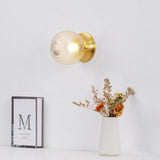 Reeded Glass Globe Flush Mount Ceiling Light Antique Brass Indoor Lighting
