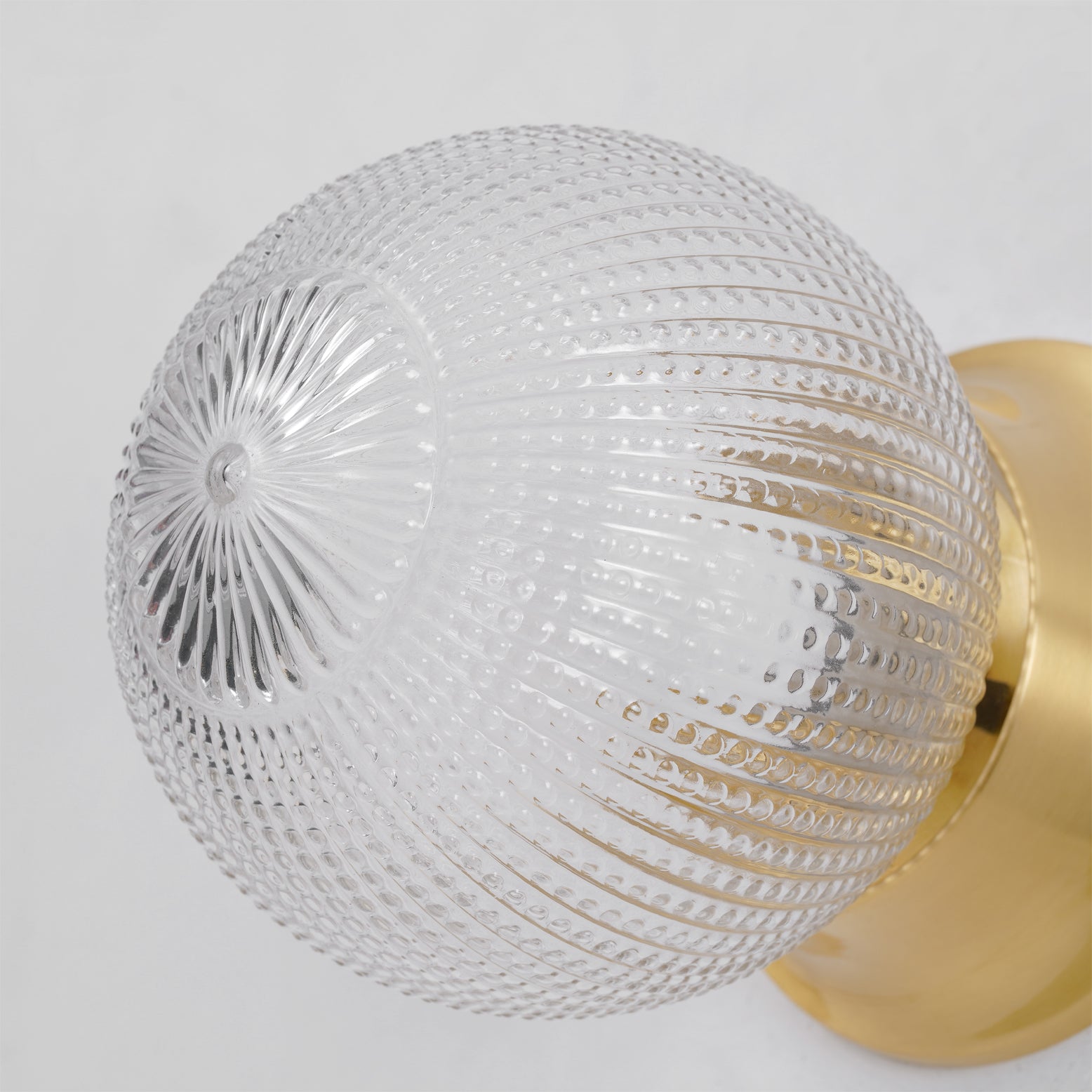 Reeded Glass Globe Flush Mount Ceiling Light Antique Brass Indoor Lighting