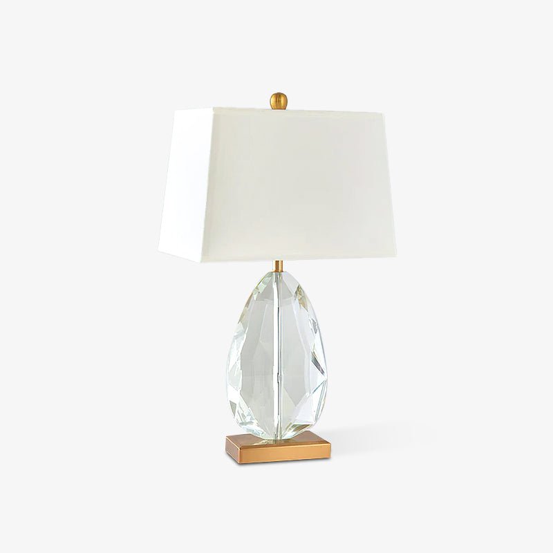 Elegant Regal Crystal Table Lamp Modern Nightstand Light with Fabric Shade