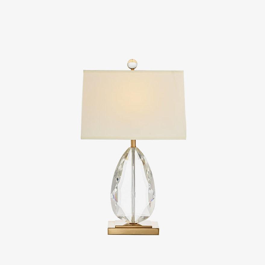 Elegant Regal Crystal Table Lamp Modern Nightstand Light with Fabric Shade