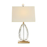 Elegant Regal Crystal Table Lamp Modern Nightstand Light with Fabric Shade