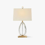 Elegant Regal Crystal Table Lamp Modern Nightstand Light with Fabric Shade